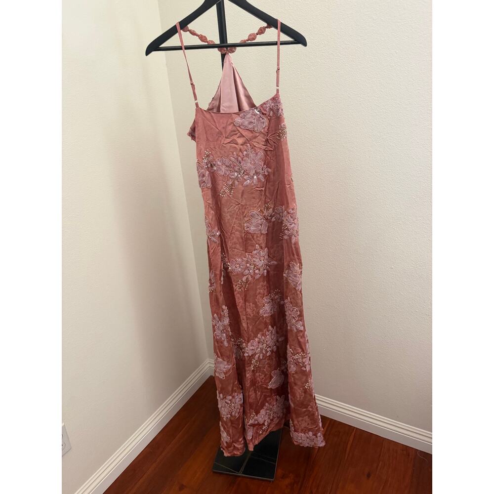 New $397 O.P.T Kayda Dress beaded floral Calida sz 4 - Picture 8 of 8